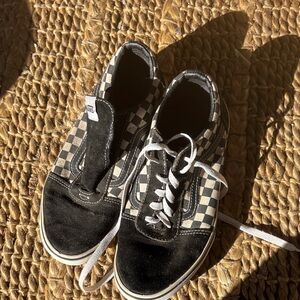 Vans Black and White Checkered Shoes size men’s 6